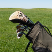 Witte bruine uil monogram golfheadcover (Insitu)