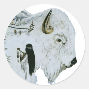 Witte Buffalo Vrouw Stickers