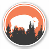  witte buffel buiten Sticker (Voorkant)