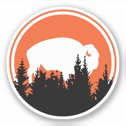  witte buffel buiten Sticker (Voorkant)