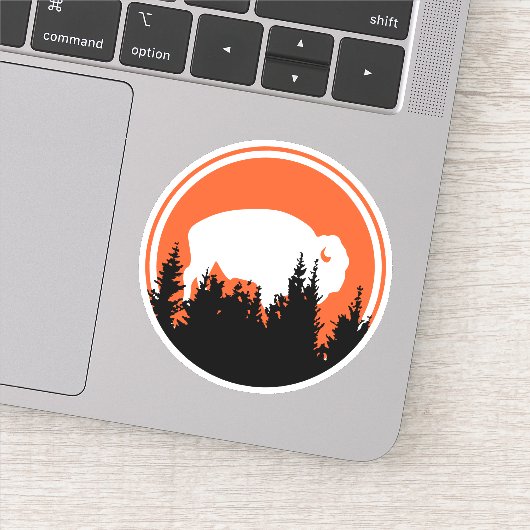  witte buffel buiten Sticker (Detail)