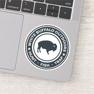 Witte Buffel Buitenshuis Sticker Decal