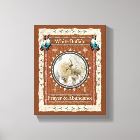 Witte Buffel - Gebed & Overvloed Canvas Print (Voorkant)