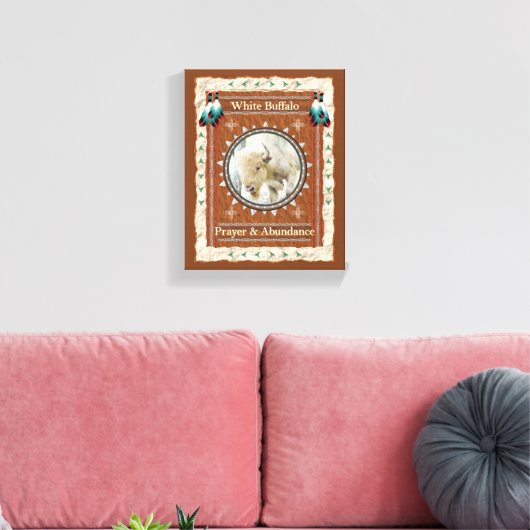 Witte Buffel - Gebed & Overvloed Canvas Print (Insitu (Woonkamer))