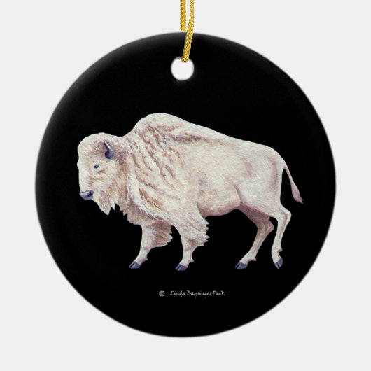 Witte buffel keramisch ornament (Voorkant)