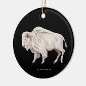 Witte buffel keramisch ornament (Links)