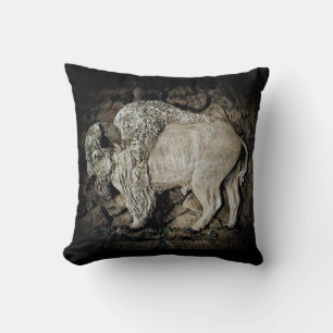 "Witte Buffel" originele kunst Kussen