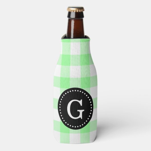 Witte buffel Plaid Flesjeskoeler (Fles Voorkant)