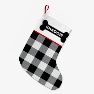 Witte buffelcontrole Dog Bone Rustige Aangepaste n Kleine Kerstsok
