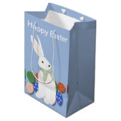 Witte Bunny en Eieren Medium Cadeauzakje (Voorkant Gekanteld)
