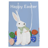 Witte Bunny en Eieren Medium Cadeauzakje (Achterkant)