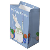 Witte Bunny en Eieren Medium Cadeauzakje (Achterkant Gekanteld)