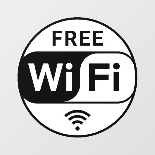 Witte Business Free WiFi Store Window Cling Raamsticker (Vel)