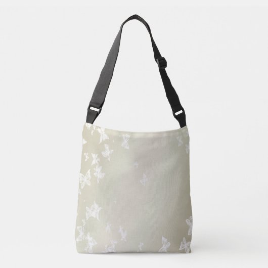 Witte Butterflies Crossbody Tas (Voorkant)