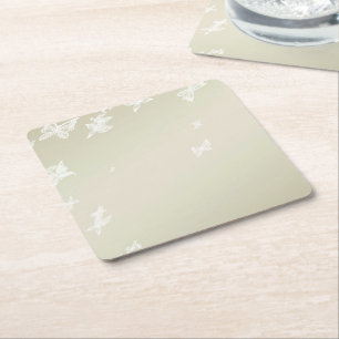 Witte Butterflies Kartonnen Onderzetters
