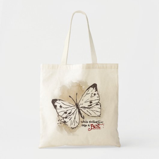 Witte Butterflies zijn een Pest Tote Bag (Voorkant)