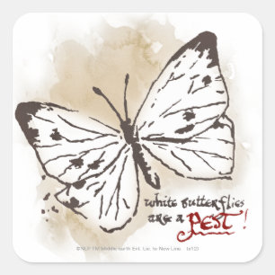 Witte Butterflies zijn een Pest Vierkante Sticker