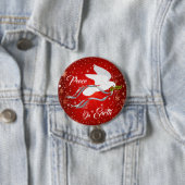 Witte Button met kerstduif (In situ)