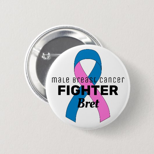 Witte Button van Mannelijke Borstkanker (Voorkant /achterkant)