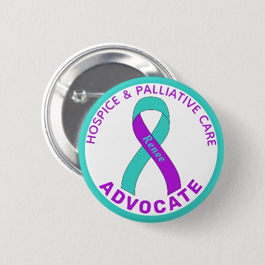 Witte Button voor hospice & Palliative Care (Voorkant /achterkant)