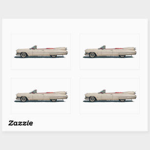 witte Cadillac auto Rechthoekige Sticker