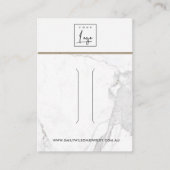 WITTE CALACATTA MARMEREN TEXTUUR HAARCLIP DISPLAY VISITEKAARTJE (Voorkant)