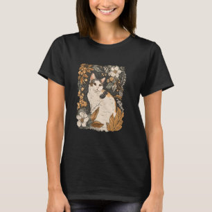 Witte Calico Cat Cottagecore Esthetische Natuur Wh T-shirt