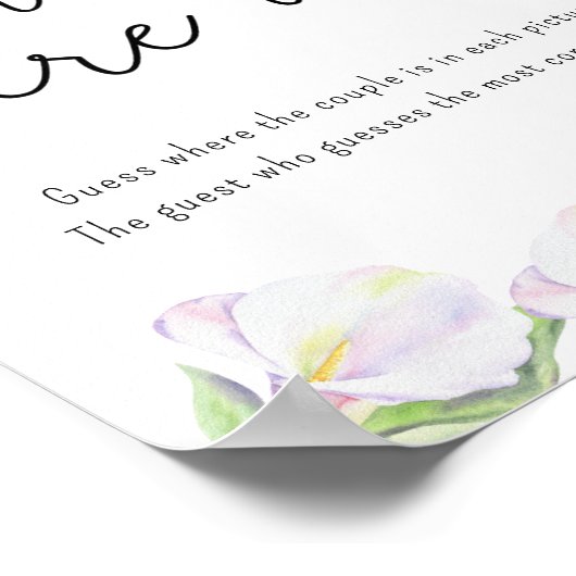 Witte calla bloemen - Waar waren we Poster (Hoek)