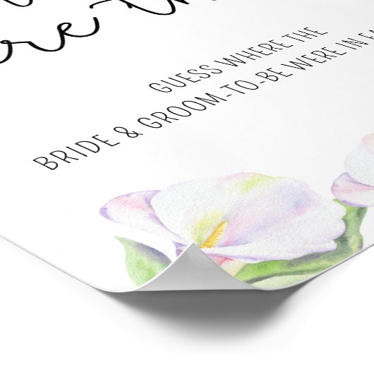 Witte calla bloemen - Waar waren ze Poster (Hoek)