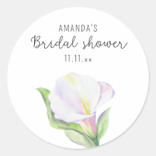 Witte calla - bruidsfeest ronde sticker