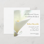 Witte Calla Floral Memorial Service Kaart (Voorkant / Achterkant)