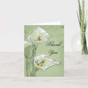 Witte Calla Lelie Bloem Bedankkaart