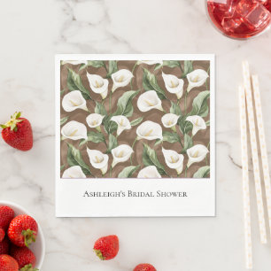 Witte Calla Lelie Bloemen Bruidsdouche Servet