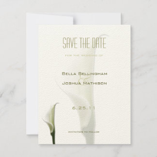 Witte Calla Lelie Save the Date Aankondiging