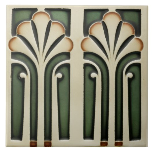 Witte Calla Lily Abstracte midden-eeuwse stijl Tegeltje (Voorkant)