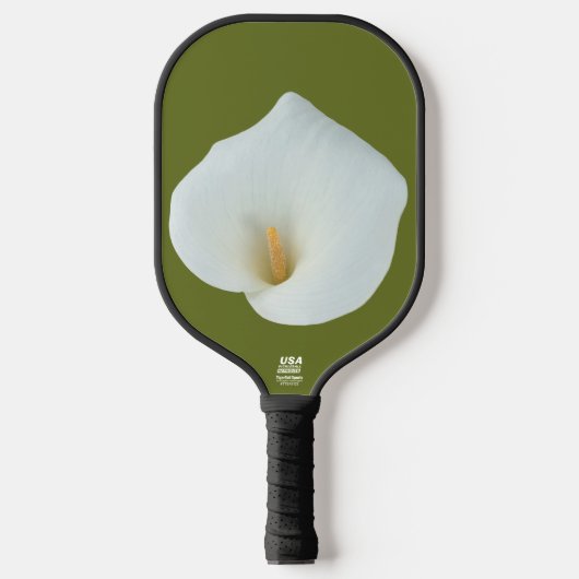 Witte Calla Lily Bloem Achtertuin Foto Pickleball Paddle (Voorkant)