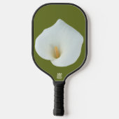 Witte Calla Lily Bloem Achtertuin Foto Pickleball Paddle (Achterkant)