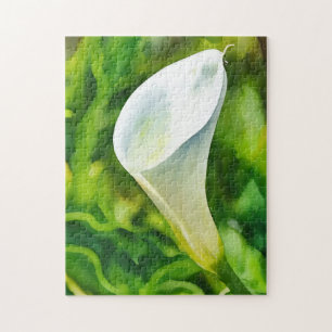 Witte Calla Lily Bloem Art Puzzel
