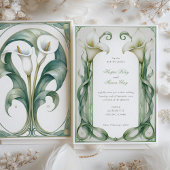 Witte Calla Lily Elegance Bruiloft Kaart