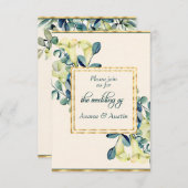 Witte Calla Lily en Eucalyptus Save The Date (Voorkant / Achterkant)
