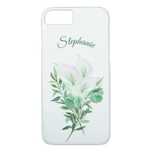 Witte Calla Lily Floral gepersonaliseerde Waterver iPhone 8/7 Hoesje
