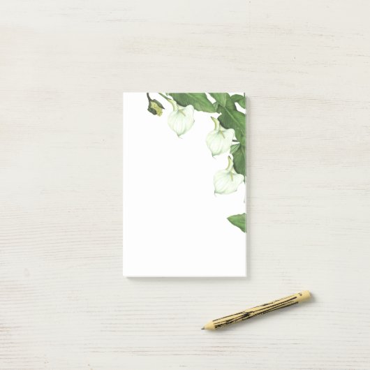 Witte Calla Lily Flowers Post-it Notes (Op bureau)