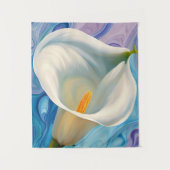 Witte Calla Lily in stijl van Georgia O'Keeffe Wandkleed (Voorkant)