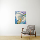 Witte Calla Lily in stijl van Georgia O'Keeffe Wandkleed (In situ)