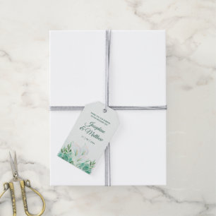 Witte Calla Lily Monogram Bruiloft Favor Labels Cadeaulabel
