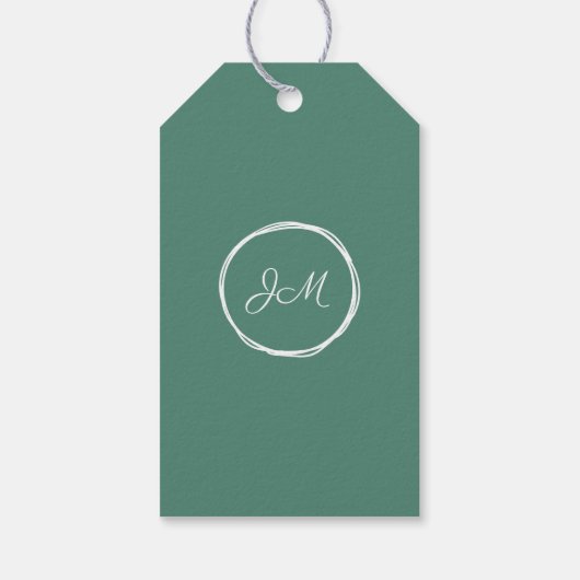 Witte Calla Lily Monogram Bruiloft Favor Labels Cadeaulabel (Achterkant)