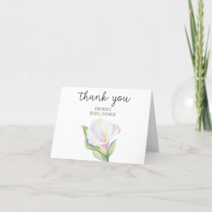 Witte calla - vrijgezellenfeest dank u bedankkaart