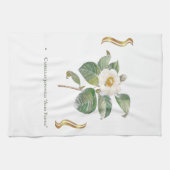 Witte camelia theedoek (Horizontaal)