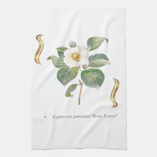 Witte camelia theedoek