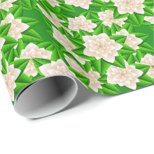 Witte Camelia's en Groene Bladeren Cadeaupapier